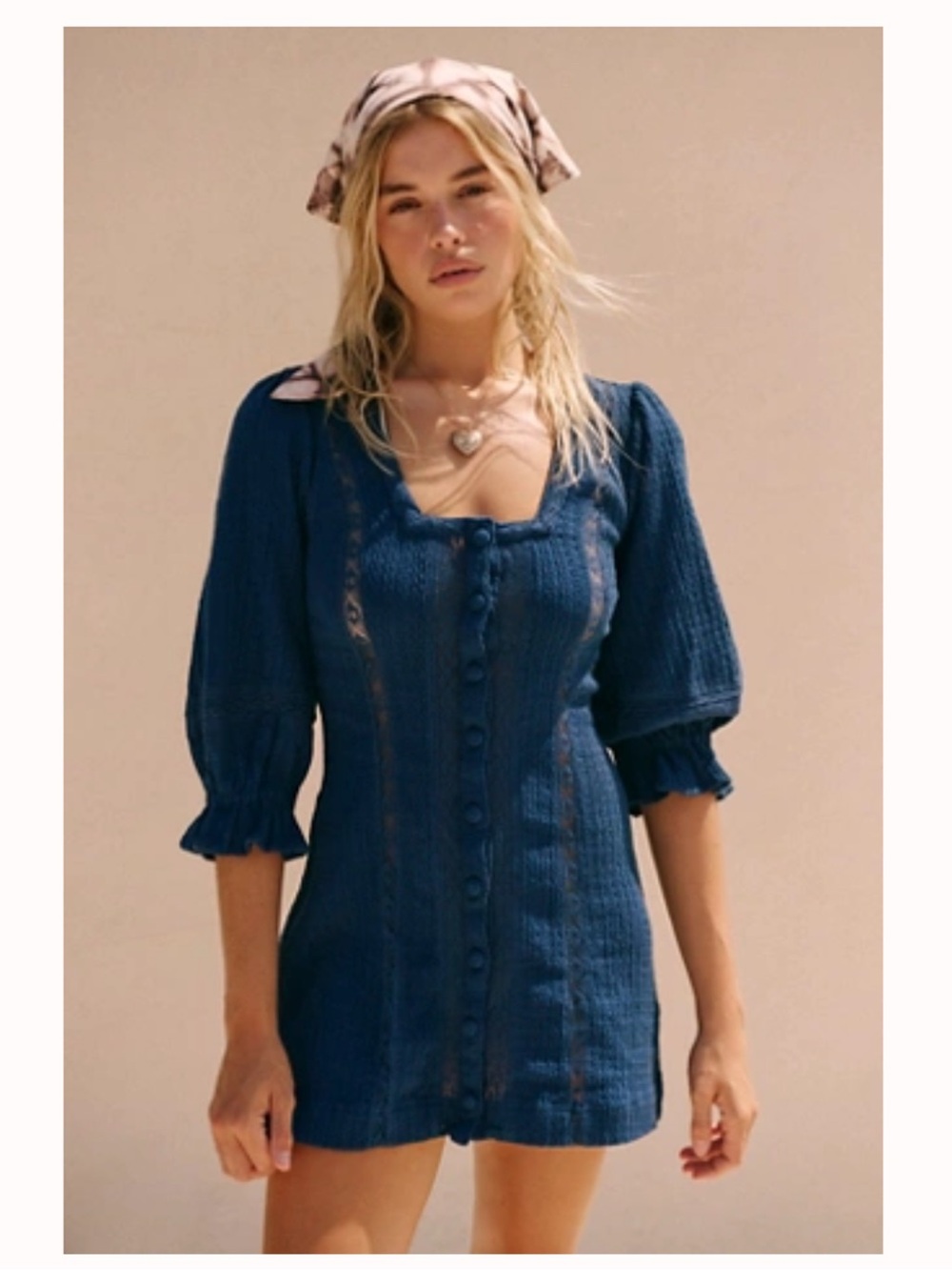 Free People Jules Mini Dress with Button Front